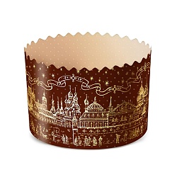 Форма бумажная для кулича "СОБОР ЗОЛОТОЙ" d= 13,4 см x h= 10 см